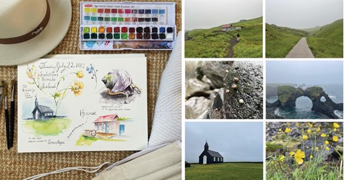 Views of Snæfellsjökull National Park in photography and paintings