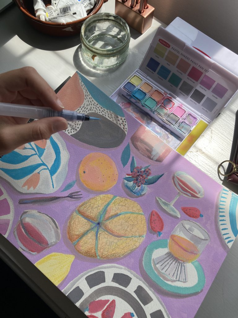 Using the Pastel Shades Paint Pan Set