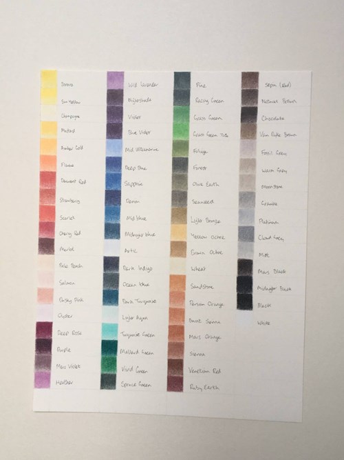 Derwent Lightfast colour swatches
