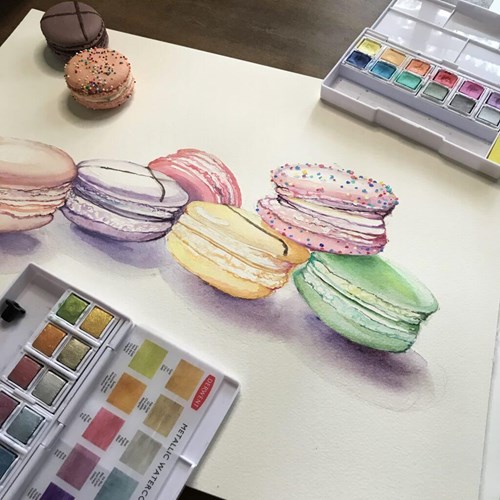 Macarons using Derwent Pastel Shades