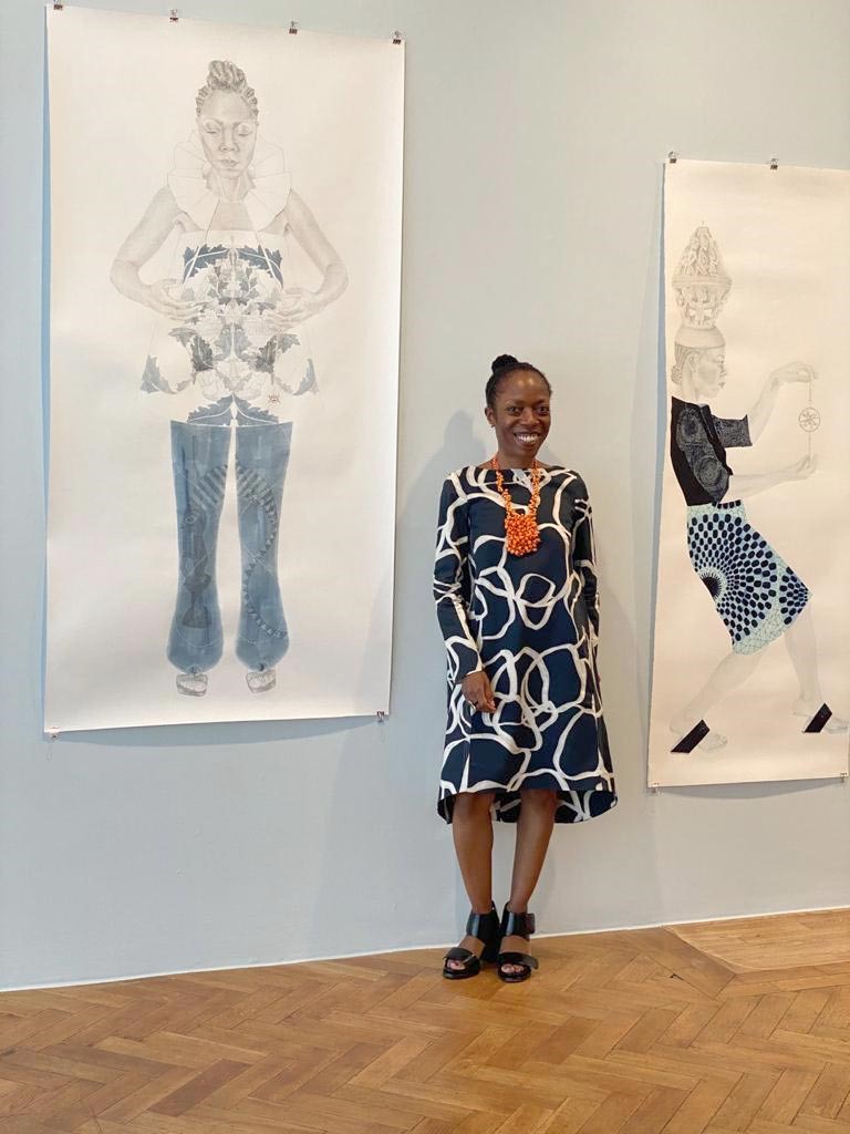 Charmaine Watkiss next to her work, courtesy of Charmaine Watkiss2