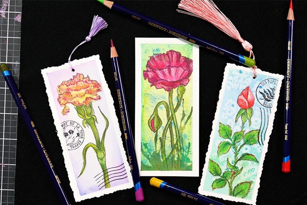 Bookmarks with bouquet of flowers